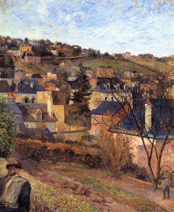 Blue Roofs, Rouen - Paul Gauguin Painting